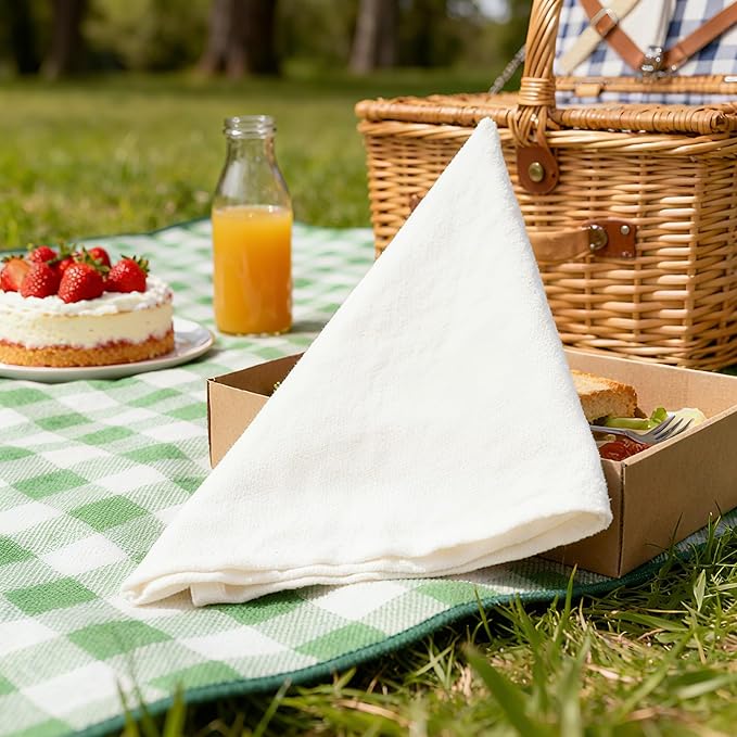 100% Pure Linen Napkins 18 x 18 Inch White - Set of 6 Pack Oversized Dinner Table Cloth Napkin, Washable for Home,Kitchen and Everyday Use