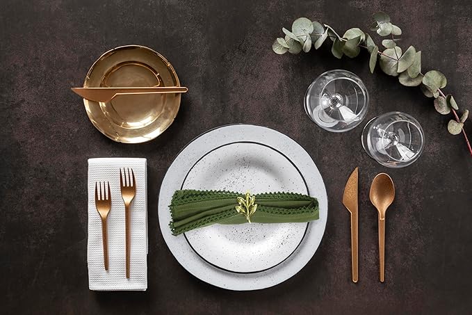 ACCENTHOME Olive Green Cloth Napkins Set of 6 18x18 inch Cotton Dinner Napkins - Washable Soft Premium Hotel Quality Reusable Napkins Perfect Table Napkins for Family Dinners, Weddings & Everyday Use