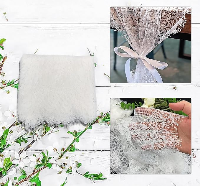 3 Pcs White Lace Table Runner 14 x 120 Inch Embroidered Boho Table Runner for Wedding Party Bridal Shower Decorations Vintage Rustic Table Runners