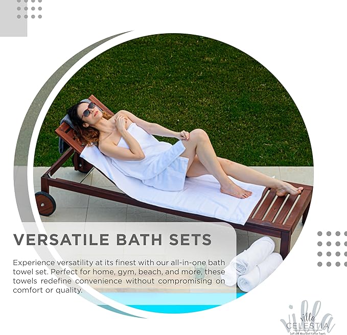100% Cotton Bath Towel Set of 18-4 Bath Towels, 6 Hand Towels, 8 Wash Cloths, Sustainable, Soft, Highly Absorbent, Combed Cotton 18 Piece Set for Hotels, Spa, Bathroom, Dorm, White
