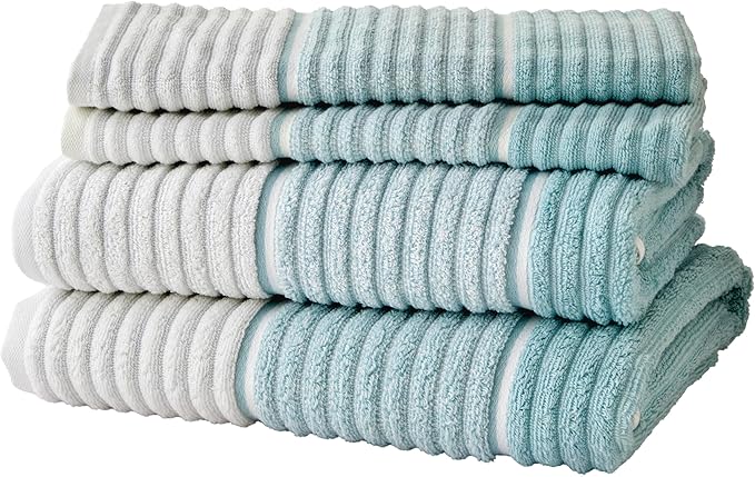 SKL Home Planet Ombre 2 Bath, 2 Hand Towel Set, Aqua