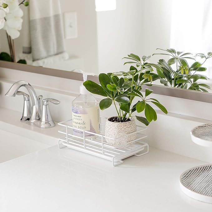 Kitchen Sink Sponge Soap Holder For Countertop Large White Kitchen Soap Tray Sink Organizer