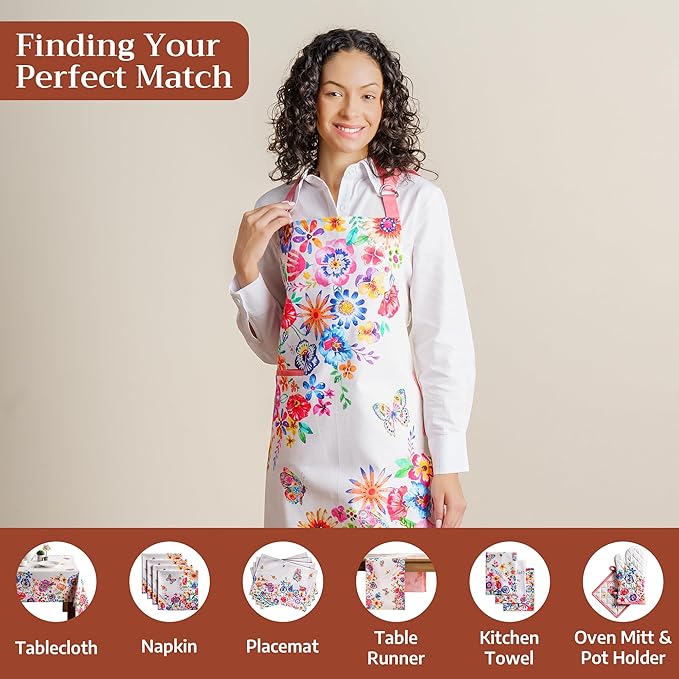Maison d' Hermine 100% Cotton Apron for women with Pocket Kitchen Chef Apron for Men Cooking Mothers Day Gifts