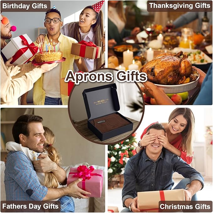 WEARXI Aprons for Men, Woodworking Apron with Tool Pockets, Canvas Work Apron for Woodworkers, Mechanics, Blacksmiths, Carpenters S-XXXL, Mens Aprons Gifts for Dad, Gifts for Father Day, Dad Gifts