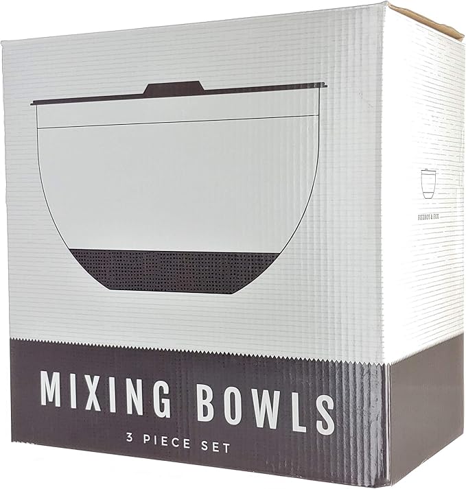 Stainless Steel Mixing Bowls with Lids and Non Slip Bases (Set of 3, Black)