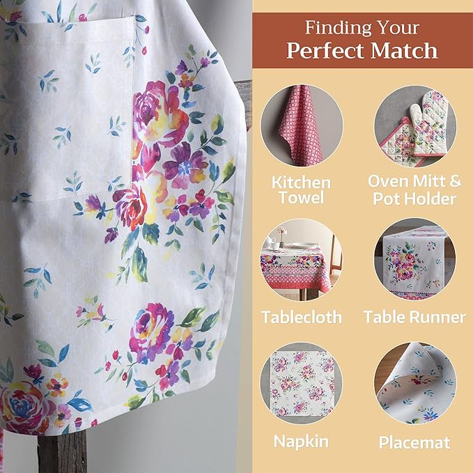 Maison d' Hermine 100% Cotton Apron for women with Pocket Kitchen Chef Apron for Men Cooking Mothers Day Gifts