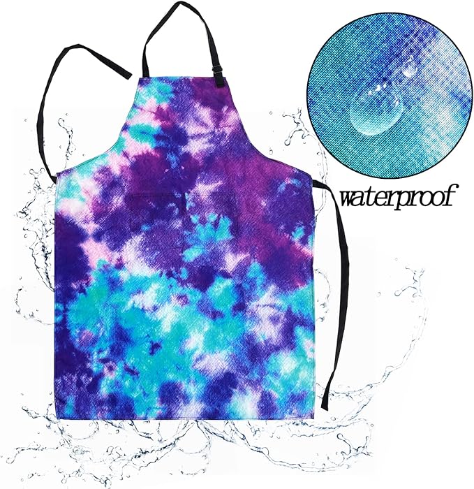 Sosolong Adjustable Waterproof Apron Bib Apron with 2 Pockets Cooking Kitchen Aprons for Women Men Chef