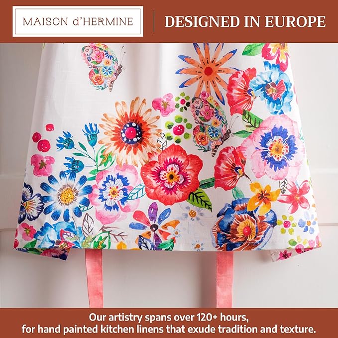 Maison d' Hermine 100% Cotton Apron for women with Pocket Kitchen Chef Apron for Men Cooking Mothers Day Gifts
