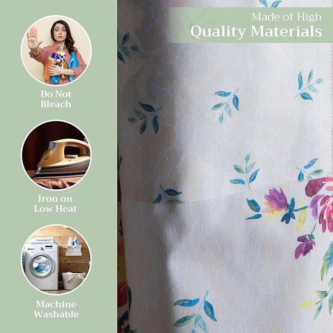 Maison d' Hermine 100% Cotton Apron for women with Pocket Kitchen Chef Apron for Men Cooking Mothers Day Gifts