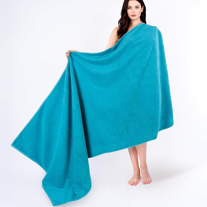 Cotton Paradise 100% Cotton 40x80 Oversized Bath Sheet, Extra Large Turkish Bath Towels for Bathroom, Aqua Blue Bathsheet
