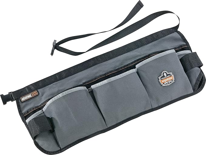 Ergodyne Arsenal 5706 Canvas Waist Tool Apron with 13 Pockets, Gray