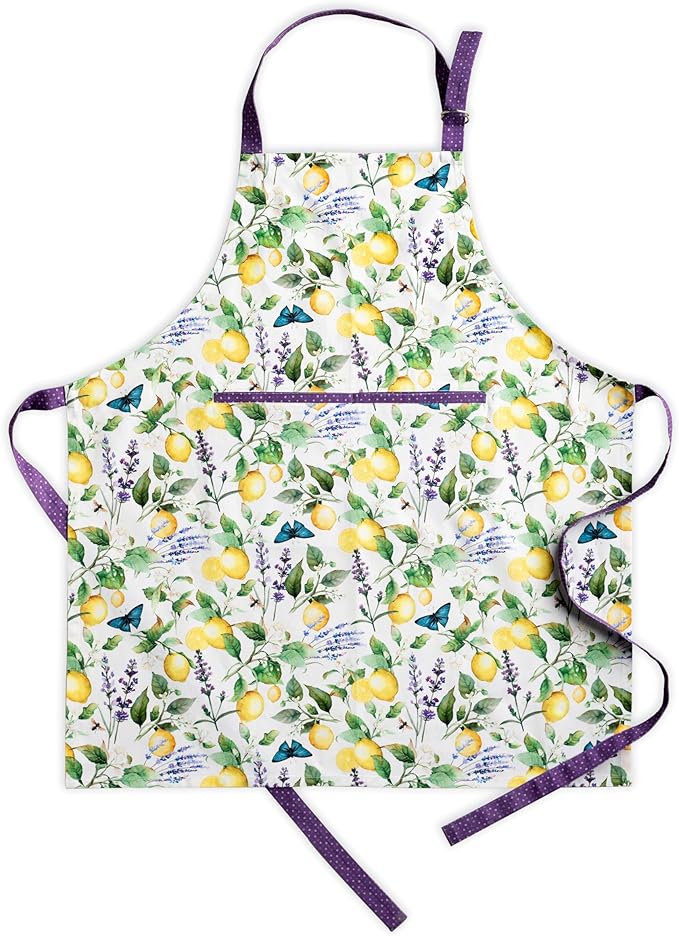 Maison d' Hermine 100% Cotton Apron for women with Pocket Kitchen Chef Apron for Men Cooking Mothers Day Gifts