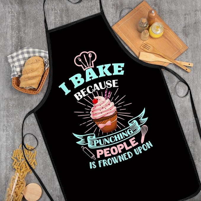 Baking Apron for Women I Baking Because People Is Frowned Aprons Gifts for Men Woman Family Friends