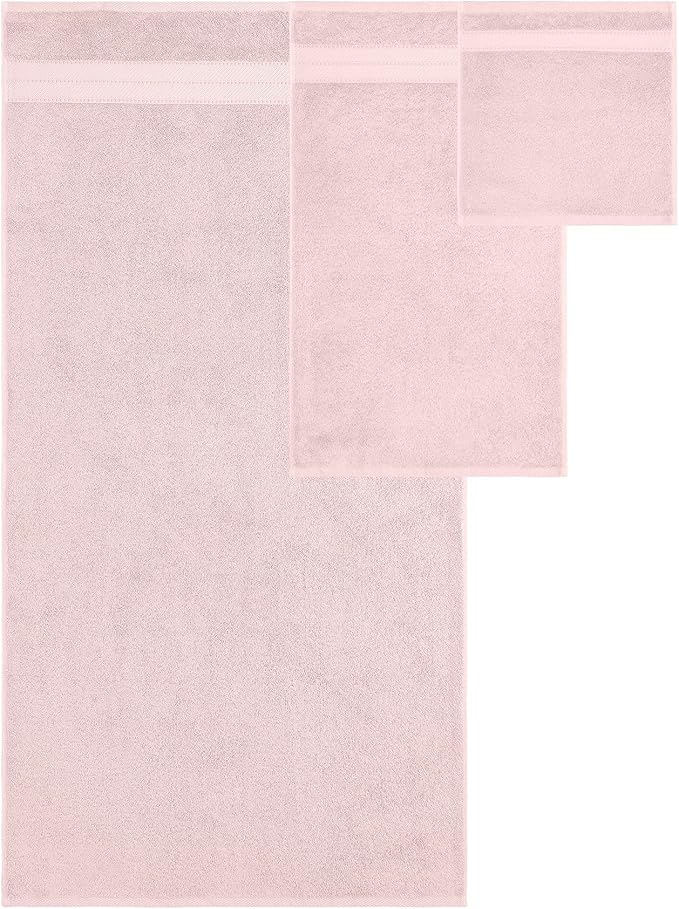 Modern Threads - Spun Loft 6-Piece 100% Combed Cotton Towel Set - Bath Towels, Hand Towels, & Washcloths - Super Absorbent & Quick Dry - 600 GSM - Soft & Plush, Blush