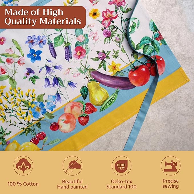 Maison d' Hermine 100% Cotton Apron for women with Pocket Kitchen Chef Apron for Men Cooking Mothers Day Gifts