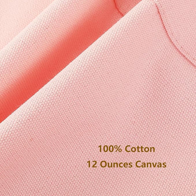 AFUN Chef Aprons for Women Men with Oversized Pockets, 12-Ounce Cotton Canvas Cross Back Water Repellent Apron (Light Pink)