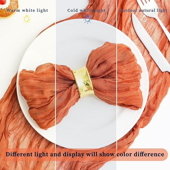 60 Pack Orange Cheesecloth Napkins 21x21 Inches Orange Cloth Napkins Set of 60 Washable Dinner Table Napkins for Wedding Bridal Baby Shower Rustic Boho Cotton Gauze Family Party Table Decor
