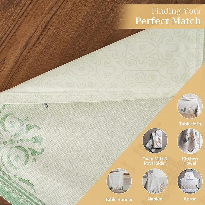 Maison d' Hermine Placemats Set of 2 100% Cotton Washable Cloth Place Mats Reusable Table Mats for Kitchen Dining Party Wedding Gifts for Mothers Day Spring/Summer (Jardin Du Roy, 13" x 19")