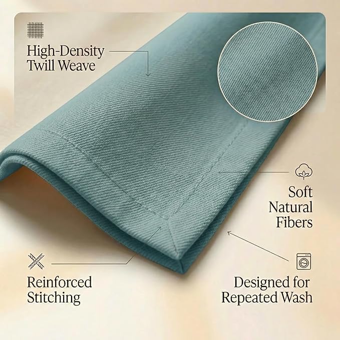 ACCENTHOME Accent Home 100% Cotton Napkins, Delicate Cloth Napkins for Dinners, Parties and Weddings，18 x 18 Inch Set of 12 - Blue