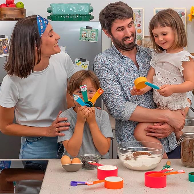 Chefclub Kids Montessori Cooking 5-Piece Utensils Set Heat Resistant Non Stick Silicone for Kids & Beginner Kitchen & Cookware Gadgets - Mixing, Whisking, Baking, Brushing