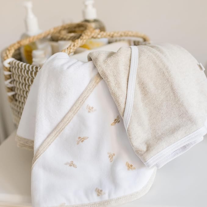 Hooded Towels, Absorbent Knit Terry, Super Soft Single Ply, 100% Organic Cotton