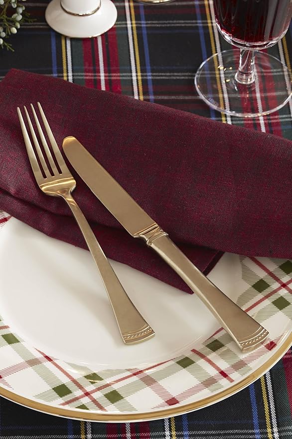 Lenox Silverware Set For 12, Portola Gold 20-Piece Flatware Set, Service For 4, Dishwasher Safe 18/10 Stainless Steel Silverware, Elegant Gold Satin Finish, Knives Spoons and Forks (Golden 20 Piece)
