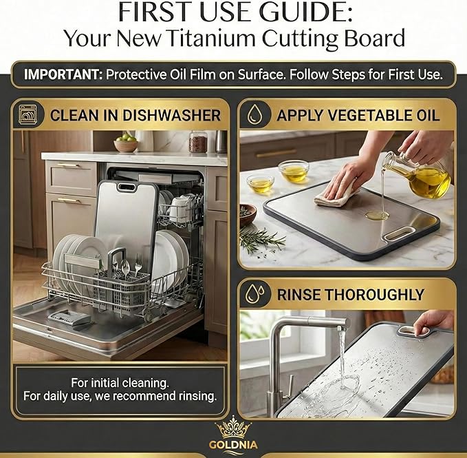 2-IN-1 Double-Sided Titanium Cutting Board –100% Titanium Side, Durable Wheat Straw Back,Easy to Clean,Non Toxic Maintains Freshness & Pure Surface 15.8 x 10.35 in, Premium Kitchen & Home Prep Board
