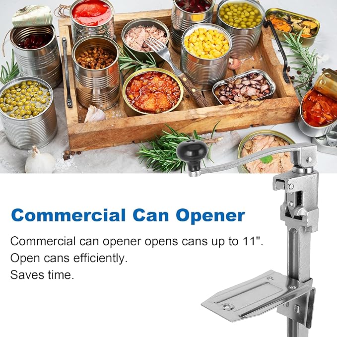Commercial Can Opener Heavy Duty - Yeipower Industrial Manual Can Opener Opens Up to 11" Tall Cans