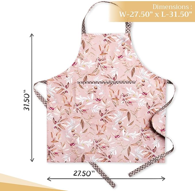 Maison d' Hermine 100% Cotton Apron for women with Pocket Kitchen Chef Apron for Men Cooking Mothers Day Gifts