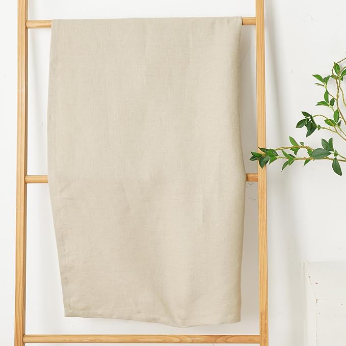 100% Linen Thick Bath Towels with Hanging Loop, 30 X 51 Inch Linen Beach Towel Luxury Lightweight Travel Bath Towel - Soft Dry Hair Towel for Bathroom Saunac Pool,Dark Apricot