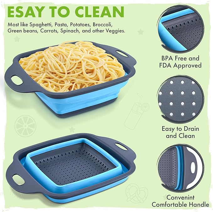 Silicone Collapsible Colander Sink Colander Collapsible Camping Versatile Collapsible Strainer Sink strainer basket over Sink Strainer