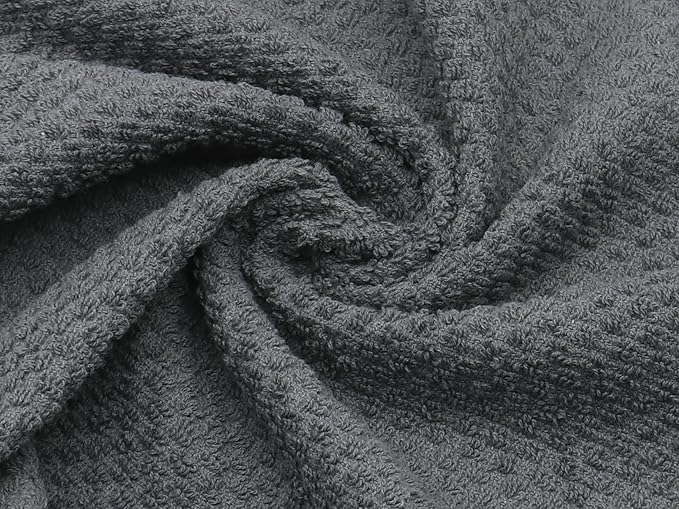 Cotton Dish Towels for Kitchen, Terry Dish Cloths for Washing Dishes, 12 x 12 Inches, Light and Soft, Quick Drying Dish Rags for Cleaning, 8pc/Set (Grey Multi)