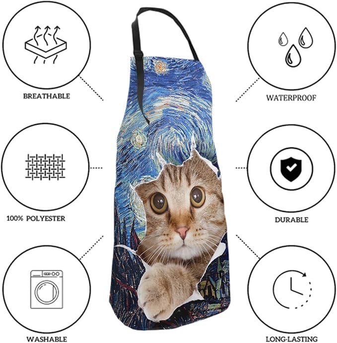 Funny Apron Polyester Grooming Aprons with Pocket for Cooking Kitchen Grilling Adults
