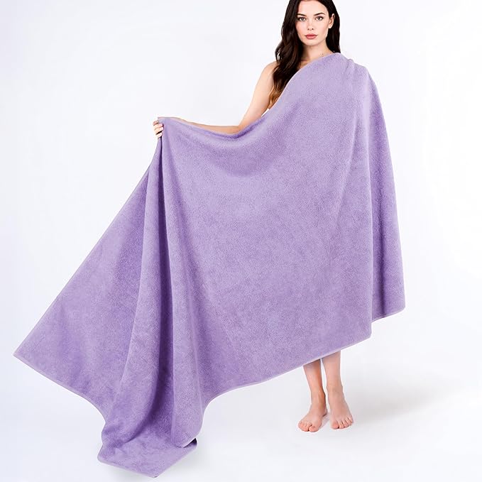 Cotton Paradise 100% Cotton 40x80 Oversized Bath Sheet, Extra Large Turkish Bath Towels for Bathroom, Lilac Bathsheet