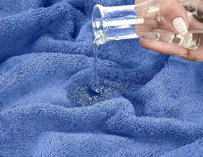 Oakias Premium Towel Set 600 GSM 6 Piece Blue - 100% Ring Spun Cotton Highly Absorbent Towels Set - Super Soft Bathroom Towel Set - Hotel Quality Double Stitched Hem - Ideal for Hotels, Spa, Gyms