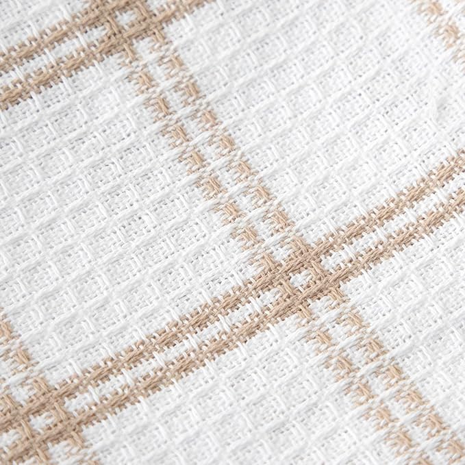 T-Fal Premium Waffle Dish Cloths: Highly Absorbent, Super Soft Long Lasting - 100% Cotton, 12"x13" Towel for Cleaning & Drying, (12-Pack), Sand
