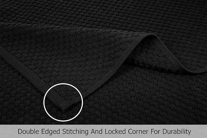 COTTON CRAFT Hooded Bath Towel – Oversized 35 x 70 Waffle Weave Towel with Hood for Adults - 100% Ringspun Cotton Pool Bath Sheet Wrap with Hood - Soft Super Absorbent Quick Dry – 450 GSM – Black