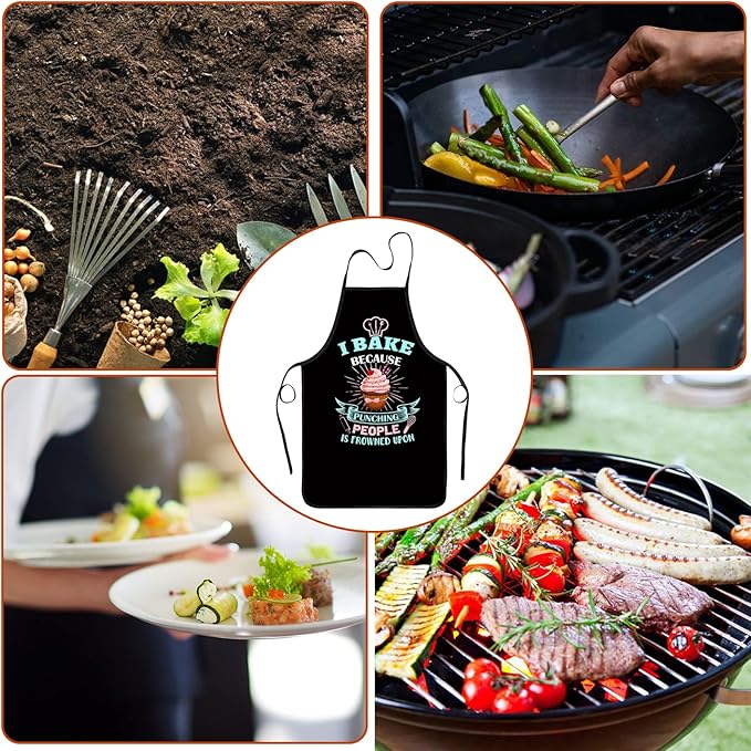 Baking Apron for Women I Baking Because People Is Frowned Aprons Gifts for Men Woman Family Friends