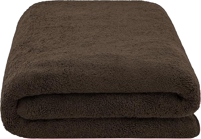Cotton Paradise 100% Cotton 40x80 Oversized Bath Sheet, Extra Large Turkish Bath Towels for Bathroom, Brown Bathsheet