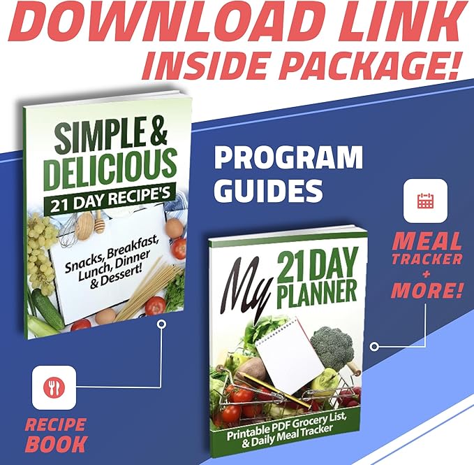 Efficient Nutrition Portion Control Containers DELUXE Kit (14-Piece) with COMPLETE GUIDE + 21 DAY PLANNER + RECIPE eBOOK BPA FREE Color Coded Meal Prep System for Diet and Weight Loss