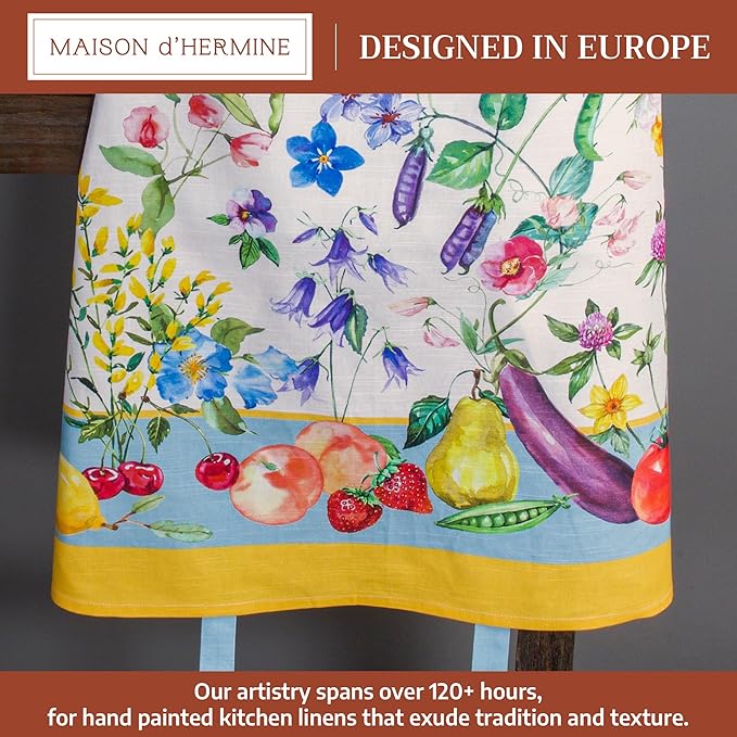 Maison d' Hermine 100% Cotton Apron for women with Pocket Kitchen Chef Apron for Men Cooking Mothers Day Gifts