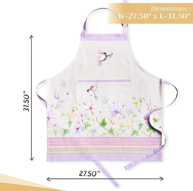 Maison d' Hermine 100% Cotton Apron for women with Pocket Kitchen Chef Apron for Men Cooking Mothers Day Gifts