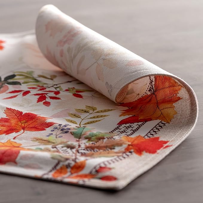 Maison d' Hermine Placemats Set of 4 100% Cotton Washable Cloth Place Mats, Reusable Table Mats for Thanksgiving Christmas Decorations Kitchen Dining Party Wedding Restaurant (Amarante, 13" x 19")