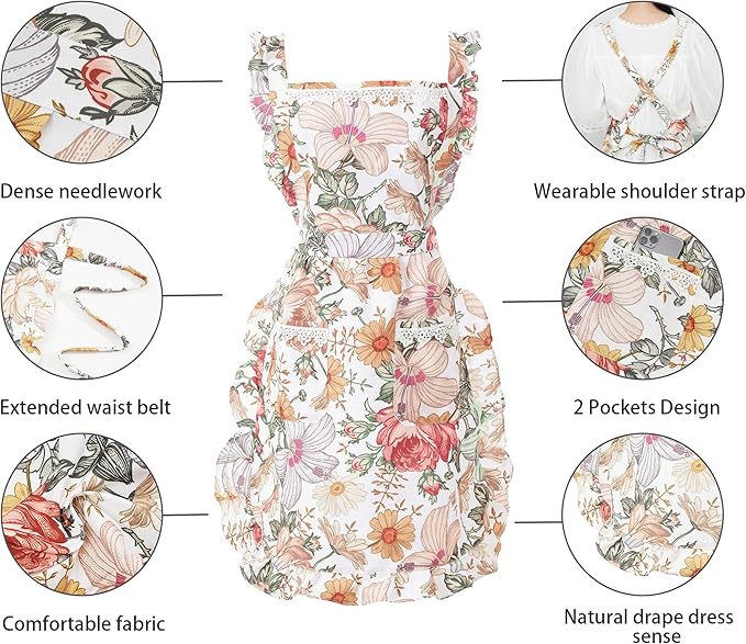 Funny Aprons for Women with Pockets, Kitchen Cooking Grilling Bbq Cute Chef Apron, Mothers Day Birthday Gifts for Women