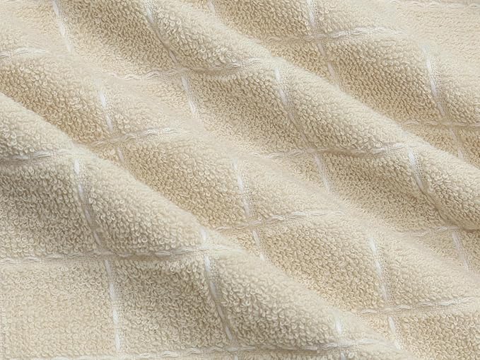 Natural Cotton Dish Cloths Waffle Weave Kitchen Towels,Ultra Absorbent Quick Drying Dish Towels, Soft Comfort Cleaning Cloth Washcloths, Set of 6 (Beige, 12 x 12 Inches)