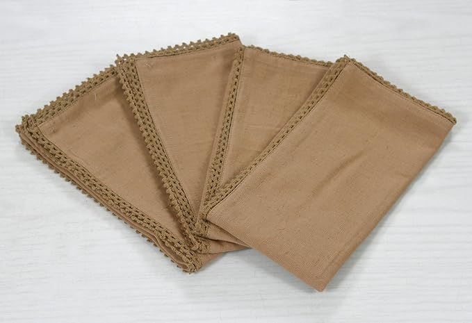 ACCENTHOME Brown Cloth Napkins Set of 6 18x18 inch Cotton Dinner Napkins - Washable Soft Premium Hotel Quality Reusable Napkins Perfect Table Napkins for Family Dinners, Weddings & Everyday Use