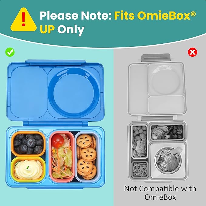 Dip Containers for OmieBox UP bento Box, 4 Pack Leakproof Salad Dressing Container To Go, Condiment Containers with Lids - Food Safe Silicone - 4.5 & 9 ounces