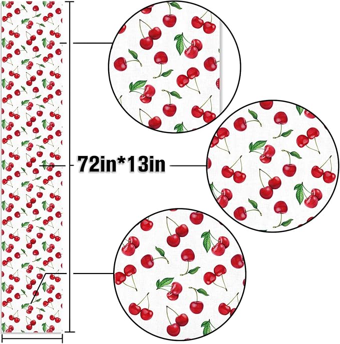 Cherry Table Runner She's The Cherry On Top Party Decorations Dining Room Home Kitchen Table Decor