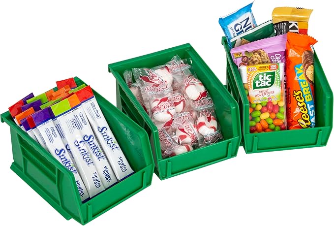 Akro-Mils 30210 AkroBins Plastic Storage Bins, Space-Saving Stackable for Garage, Pantry, Craft Organization, 5 x 4 x 3-Inch, Grey, (Pack of 24)