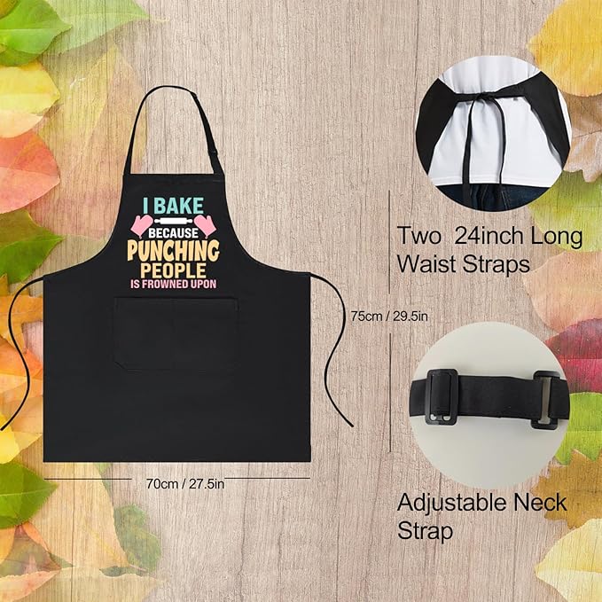 Funny Cooking Aprons for Women with Pockets, Kitchen Chef Aprons for Bakers, Birthday Gifts for Mom Wife Friends